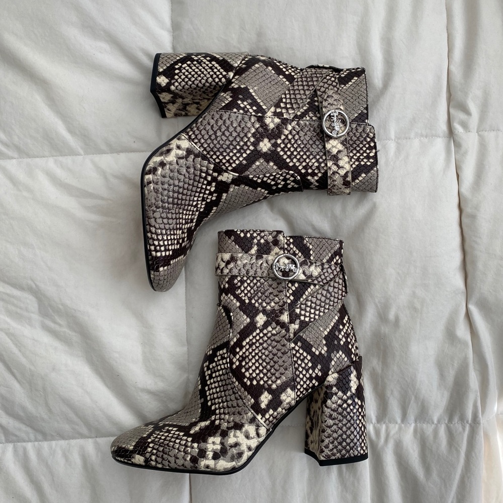 BASICALLY BRAND NEW Coach Snakeskin Booties